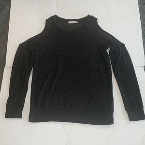 Pink Rose cold shoulder long sleeve shirt